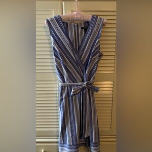 Striped Faux Wrap Dress